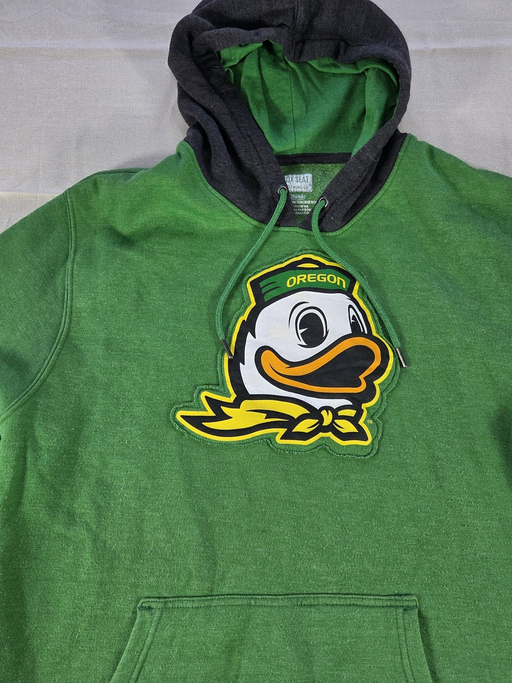 Oregon Ducks Hoodie XL Green Pullover Sweatshirt Box Seat